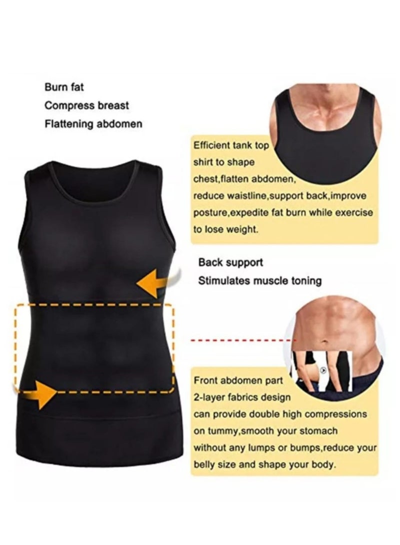 مشد رجالي ضاغط لتنحيف و شد منطقة البطن واخفاء التثدي لدى الرجال اسود - Image 4